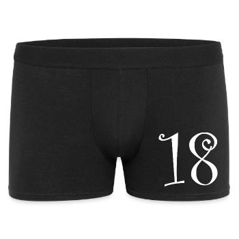 18. 18 YEARS OLD. 18th ANNIVERSARY. 18 BIRTHDAY. - Men's Boxer Shorts - black - Front
