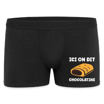 Here we say chocolatine - Men's Boxer Shorts - black - Front