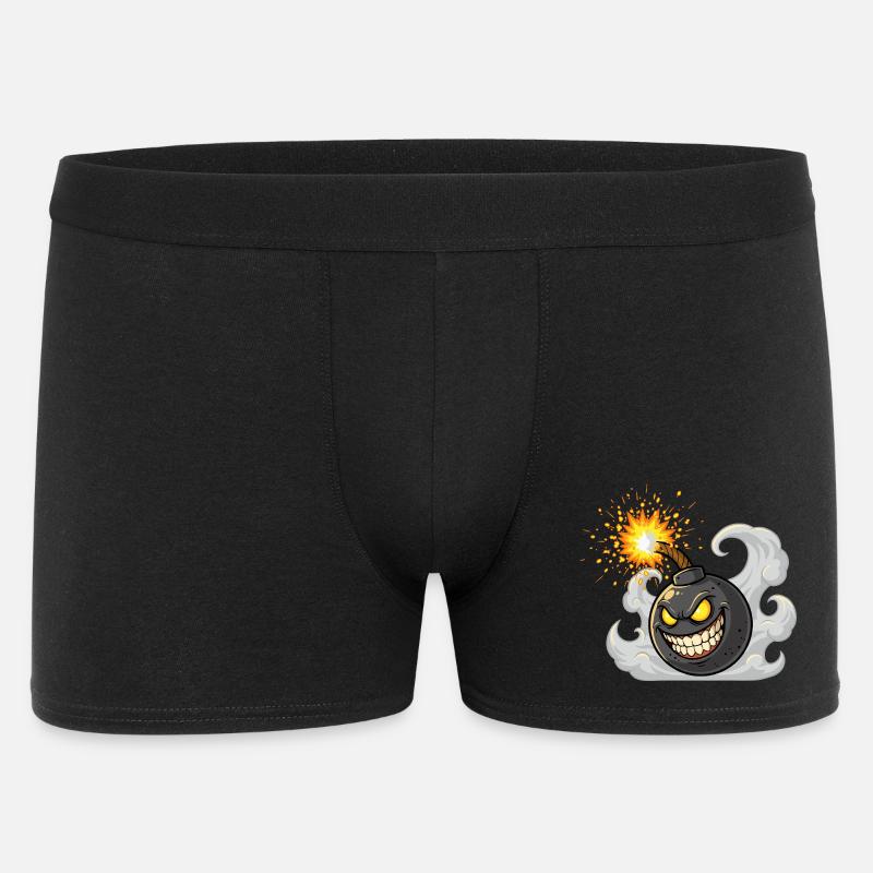 Wütige Cartoon Bombe - Männer Boxer Shorts - Schwarz