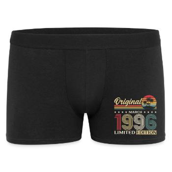 30th Birthday Gift Husband Wife March 1996 - Men's Boxer Shorts - black - Front