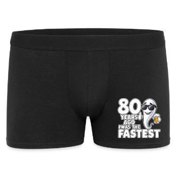 80 Years Ago The Fastest Funny Birthday - Men's Boxer Shorts - black - Front