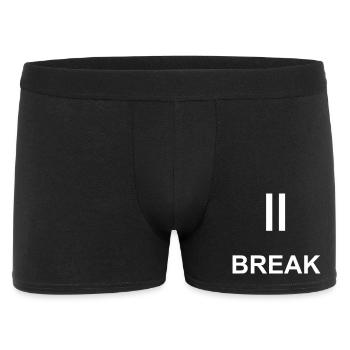 Pause sign "BREAK" – minimalist work & ch - Men's Boxer Shorts - black - Front
