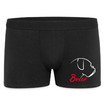 Boxer Hund Hundehalter - Männer Boxer Shorts - Schwarz - Vorne