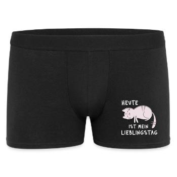 Heute ist mein Lieblingstag – Schlaf Katzen Spruch - Männer Boxer Shorts - Schwarz - Vorne
