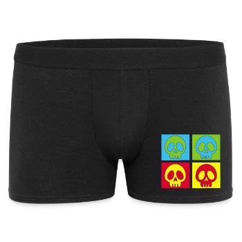 Skulls and four-colour printing - Men's Boxer Shorts - black - Front