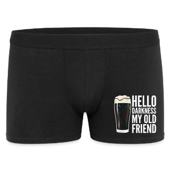 Hello Darkness My Old Friend Drinks Stout Beer - Men's Boxer Shorts - black - Front