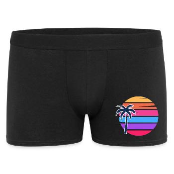 Retro Sunset Palm Circle - Men's Boxer Shorts - black - Front