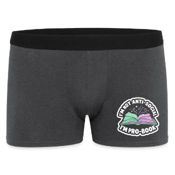 Bookish Saying - Sweet Reader Gift - Men's Boxer Shorts - charcoal grey - Front