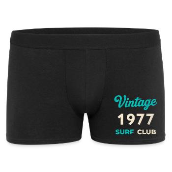 Vintage 1977 Surf Club Retro Geburtsjahr Geschenk - Männer Boxer Shorts - Schwarz - Vorne