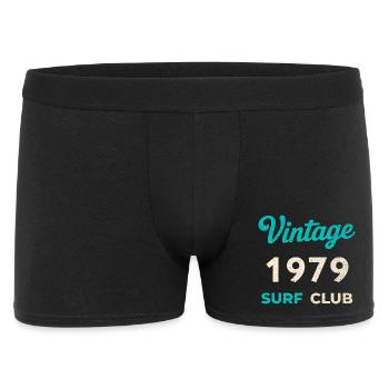 Vintage 1979 Surf Club Retro Birth Year Gift - Men's Boxer Shorts - black - Front