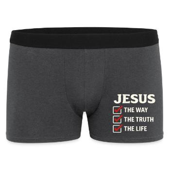 Verset biblique de Jésus, La voie de la vérité, la vie - Boxer Homme - charbon - Devant