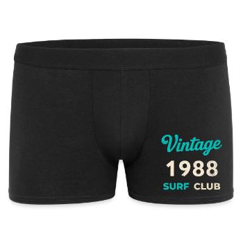 Vintage 1988 Surf Club Retro Birth Year Gift - Men's Boxer Shorts - black - Front