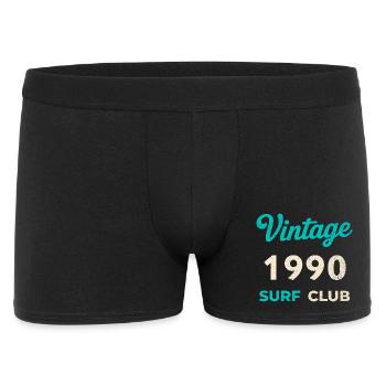 Vintage 1990 Surf Club Retro Geburtsjahr Geschenk - Männer Boxer Shorts - Schwarz - Vorne