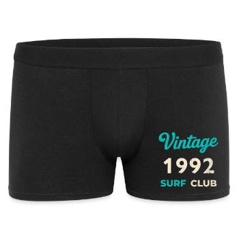Vintage 1992 Surf Club Retro Birth Year Gift - Men's Boxer Shorts - black - Front