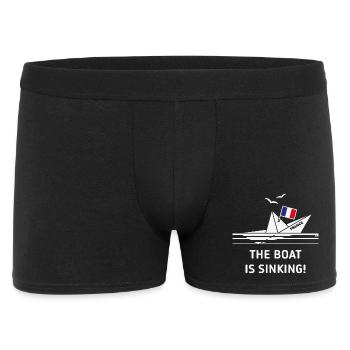 Das Boot sinkt! (Frankreich / NEG) - Männer Boxer Shorts - Schwarz - Vorne