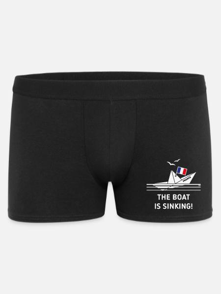 Das Boot sinkt! (Frankreich / NEG) - Männer Boxer Shorts - Schwarz