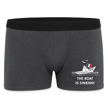 The Boat Is Sinking! (France / NEG) - Men's Boxer Shorts - charcoal grey - Front