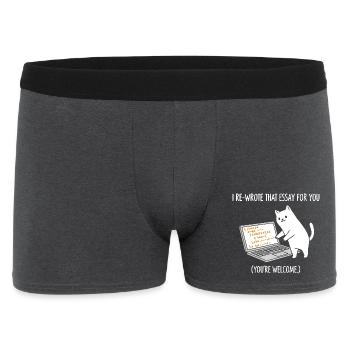Code cat explique les tâches - Boxer Homme - charbon - Devant