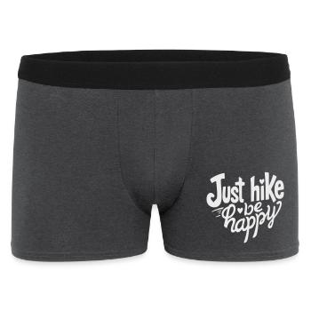 Wandern einfach glücklich sein, Just Hike Be Happy - Männer Boxer Shorts - Anthrazit - Vorne