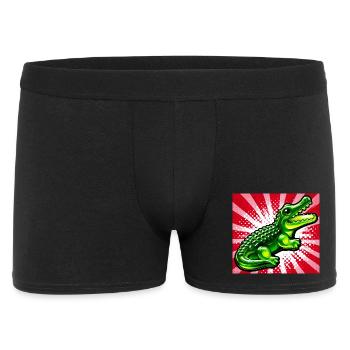 Krokodil - Männer Boxer Shorts - Schwarz - Vorne
