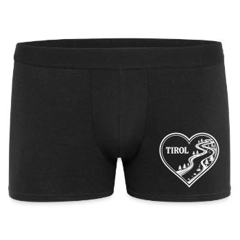 Tirol Herz Alpenweg - Männer Boxer Shorts - Schwarz - Vorne