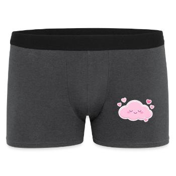Cœurs Nuages Roses Kawaii - Boxer Homme - charbon - Devant