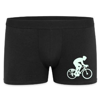 Radfahrer Silhouette Mint - Männer Boxer Shorts - Schwarz - Vorne