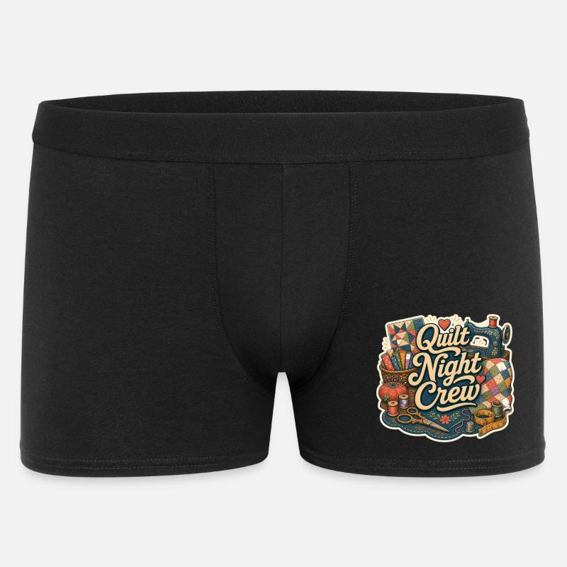 Quilt Night Crew - Männer Boxer Shorts - Schwarz