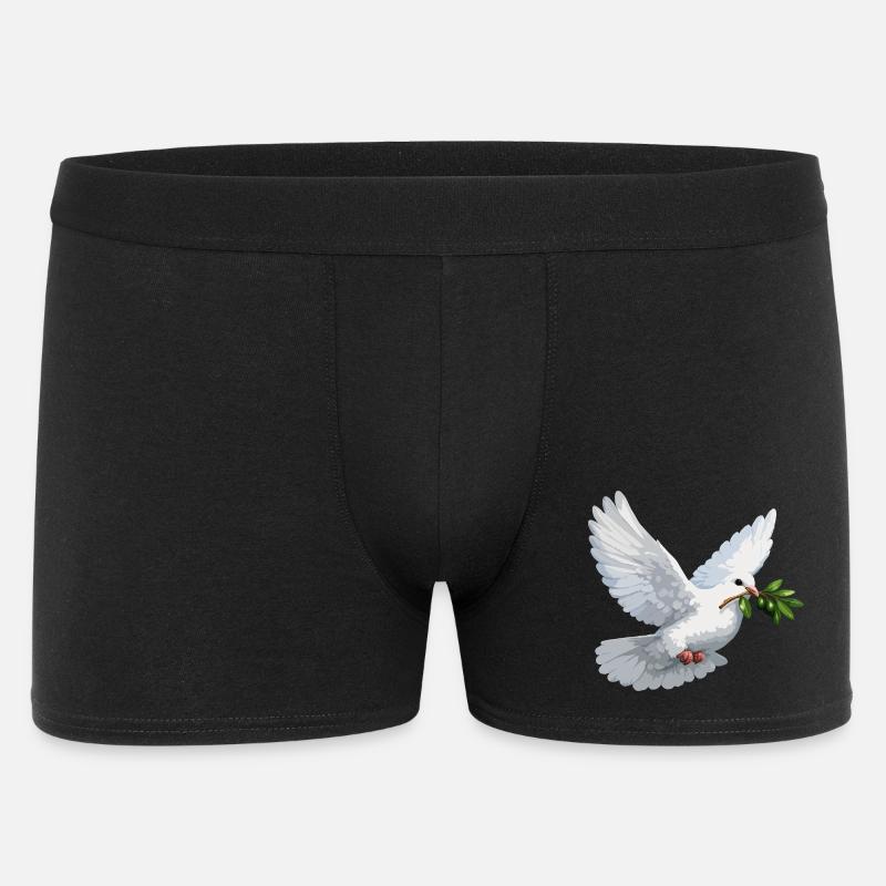Dove with Olive Branch - Men's Boxer Shorts - black
