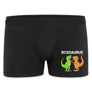 Boxen Saurus Dinosaurier Lustiger T-Rex Gym-Kämpfer - Männer Boxer Shorts - Schwarz - Vorne