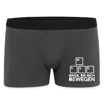 W A S D Dinge die mich bewegen PC Computer WASD - Männer Boxer Shorts - Anthrazit - Vorne