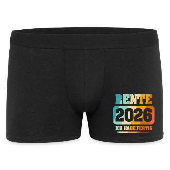 Ruhestand Rentner Rente 2026 - Männer Boxer Shorts - Schwarz - Vorne