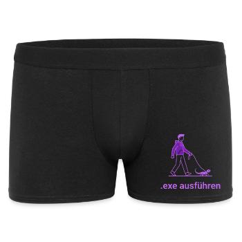 .exe ausführen ADMIN Lila - Männer Boxer Shorts - Schwarz - Vorne