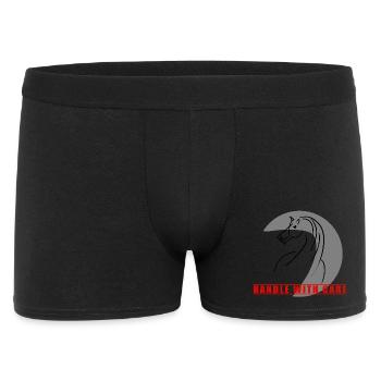 Horse in a circle with note Handle with Care - Men's Boxer Shorts - black - Front