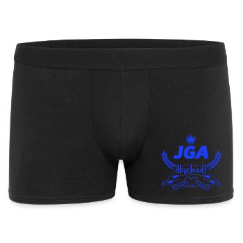 Logo bleu d’adieu à l’enterrement de vie de garçon - Boxer Homme - noir - Devant