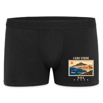 Kap Verde Sal Vintage Reisemarke - Männer Boxer Shorts - Schwarz - Vorne