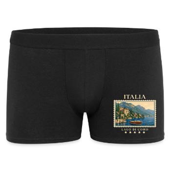 Italien Lago di Como Vintage Reisemarke - Männer Boxer Shorts - Schwarz - Vorne