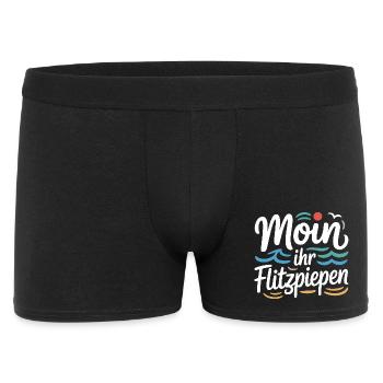Moin Ihr Flitzpiepen Norddeutsch Hamburg Büro Moin - Männer Boxer Shorts - Schwarz - Vorne