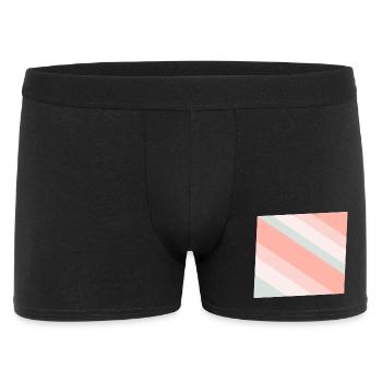 Bandes diagonales pastel Pêche menthe - Boxer Homme - noir - Devant
