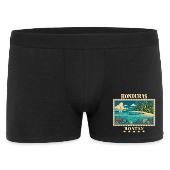 Honduras Roatán Vintage Reisemarke - Männer Boxer Shorts - Schwarz - Vorne