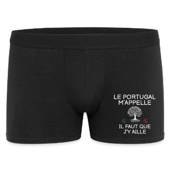 Le Portugal M Appelle Il Faut Que J Y Aille T-S... - Boxer Homme - noir - Devant