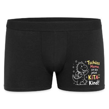 Kita Abschied Dino Design - Männer Boxer Shorts - Schwarz - Vorne