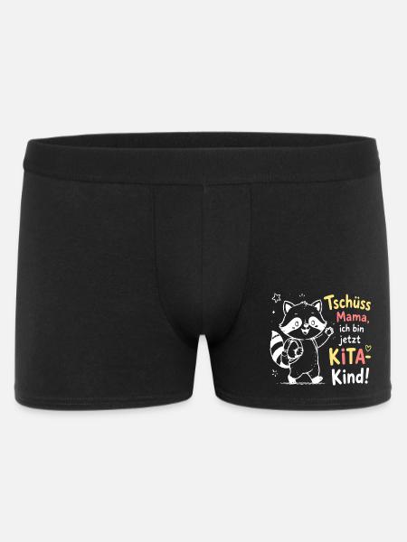 KiTa Abschied mit Waschbär - Männer Boxer Shorts - Schwarz
