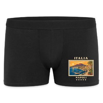 Italien Neapel Vintage Reisemarke - Männer Boxer Shorts - Schwarz - Vorne