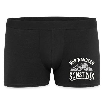 Nur Wandern Sonst Nix Berge Vintage - Männer Boxer Shorts - Schwarz - Vorne