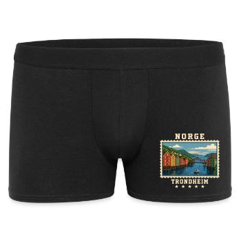 Norwegen Trondheim Vintage Reisemarke - Männer Boxer Shorts - Schwarz - Vorne