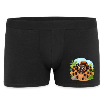 Lustige Vogelspinne - Männer Boxer Shorts - Schwarz - Vorne
