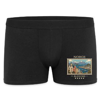 Norwegen Ålesund Vintage Reisemarke - Männer Boxer Shorts - Schwarz - Vorne