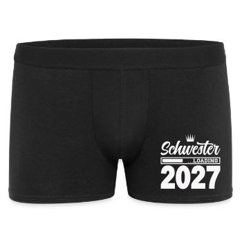 Schwester Loading 2027 - Männer Boxer Shorts - Schwarz - Vorne