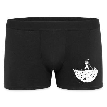 Astronaute Tondant la Lune - Boxer Homme - noir - Devant